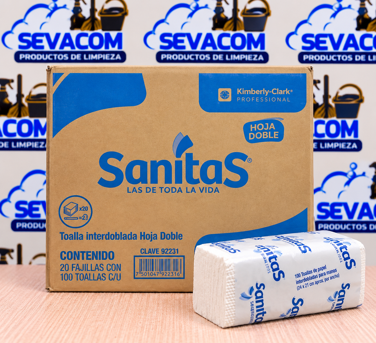 2313 TOALLA INTERDOBLADA SANITAS C/ 20 PZ