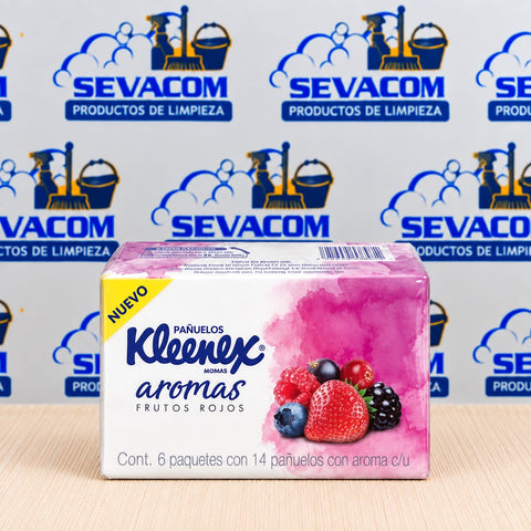 PAÑUELO KLEENEX FRUTOS ROJOS PAQUETE DE 6 CON 14 UNIDADES